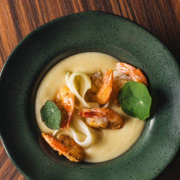 VICHYSSOISE COM CAMARÃO E CHUCHU